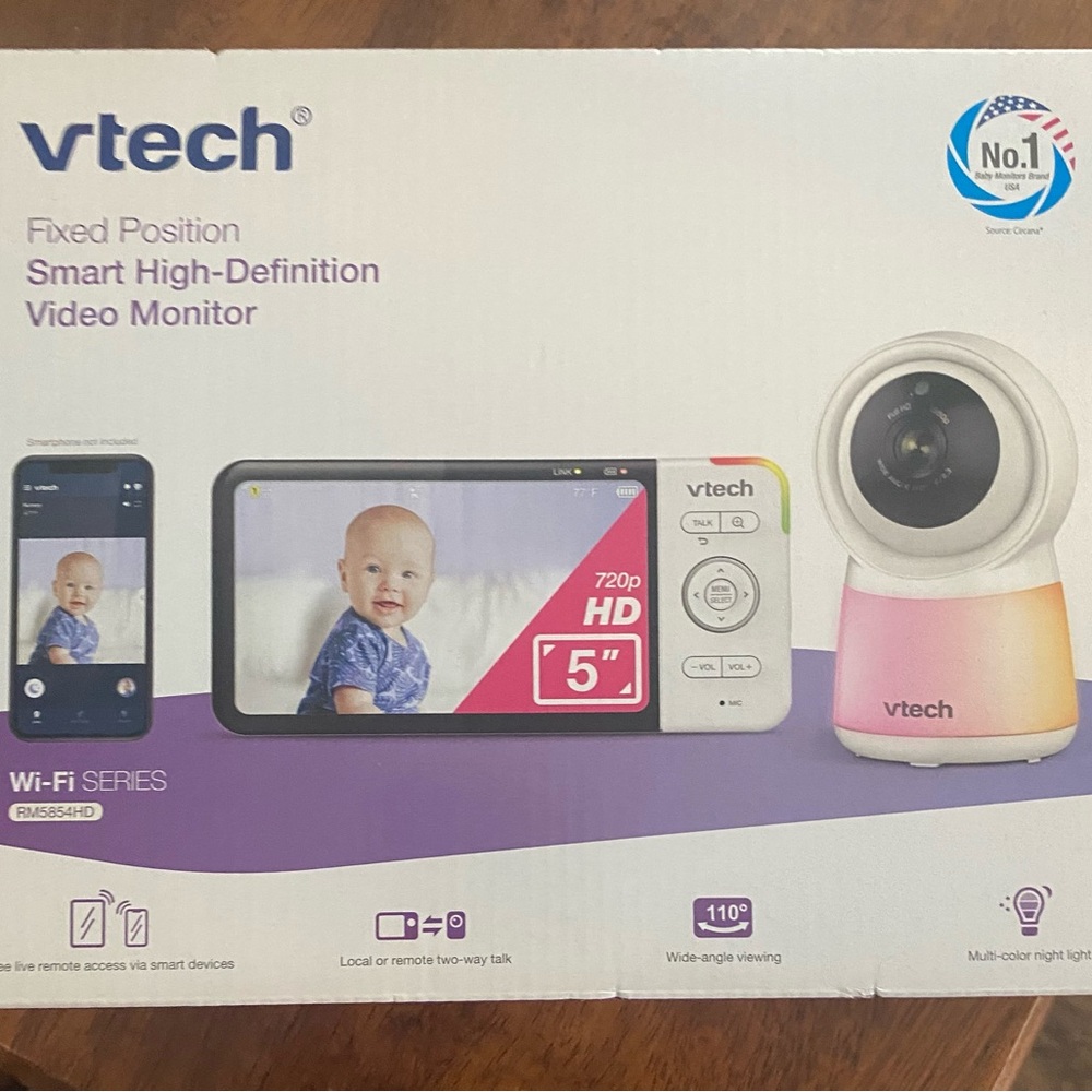 White and Pink Simulated Camera with Night Vision and Two-Way Communication